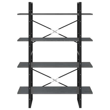 vidaXL Libreria a 4 Ripiani Grigia 100x30x140 cm in Massello di Pino