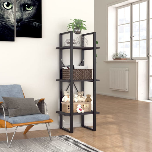 vidaXL Libreria a 3 Ripiani Grigia 40x30x105 cm in Legno Multistrato