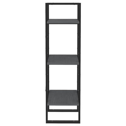 vidaXL Libreria a 3 Ripiani Grigia 40x30x105 cm in Massello di Pino