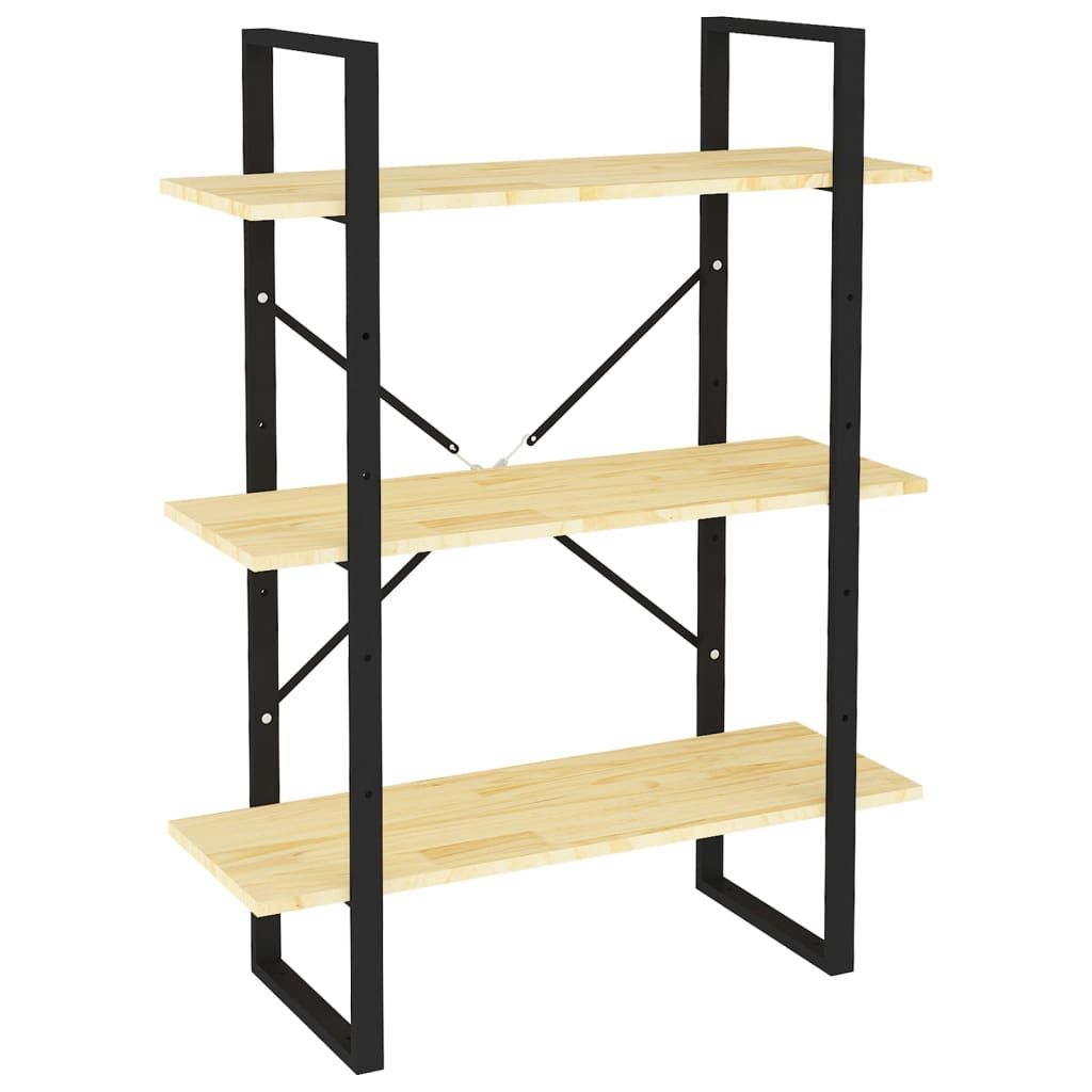 vidaXL Libreria a 3 Ripiani 80x30x105 cm in Legno Massello di Pino