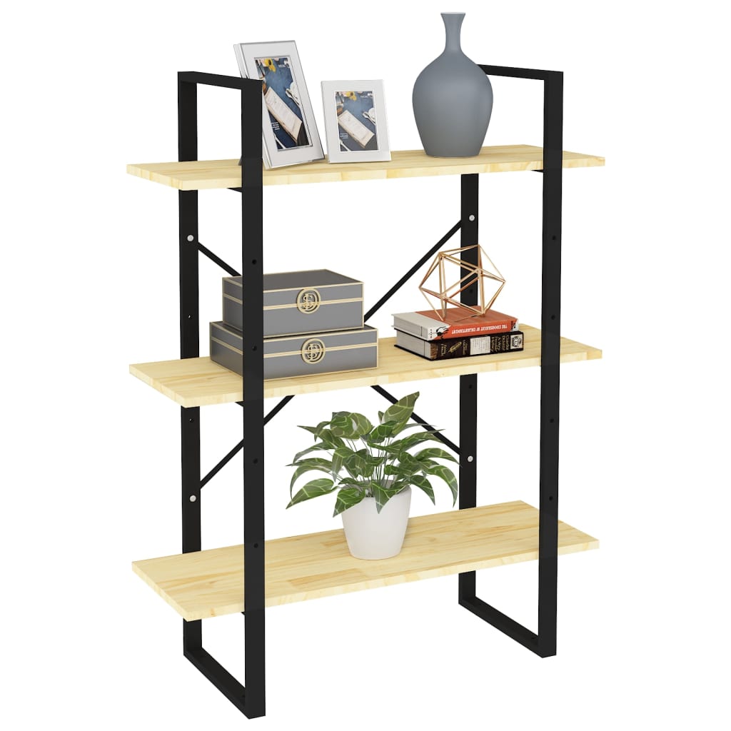 vidaXL Libreria a 3 Ripiani 80x30x105 cm in Legno Massello di Pino