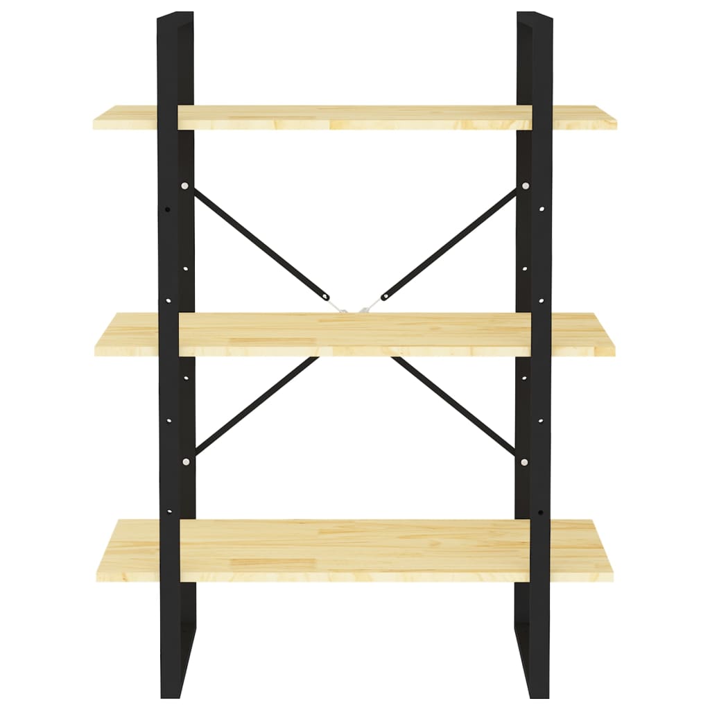 vidaXL Libreria a 3 Ripiani 80x30x105 cm in Legno Massello di Pino