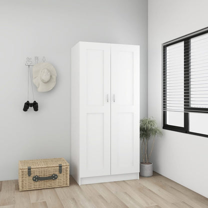 vidaXL Armadio Bianco 82,5x51,5x180 cm in Legno Multistrato