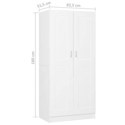 vidaXL Armadio Bianco 82,5x51,5x180 cm in Legno Multistrato