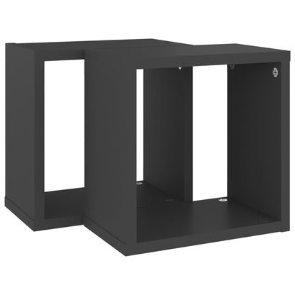 vidaXL Mensole Parete a Cubo 2 pz Grigie 26x15x26 cm