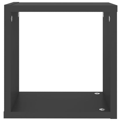 vidaXL Mensole Parete a Cubo 2 pz Grigie 26x15x26 cm