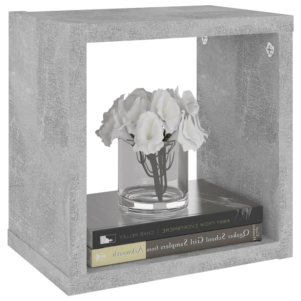 vidaXL Mensole Parete a Cubo 4 pz Grigio Cemento 22x15x22 cm