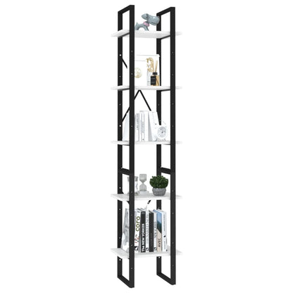 vidaXL Libreria a 5 Ripiani Bianca 40x30x175 cm in Legno Multistrato