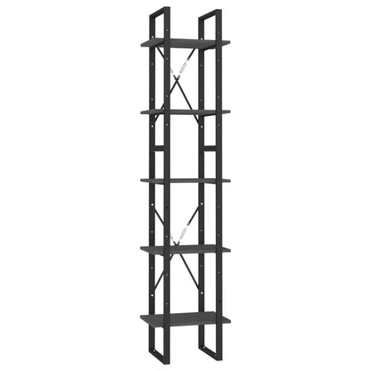 vidaXL Libreria a 5 Ripiani Grigia 40x30x175 cm in Legno di Pino
