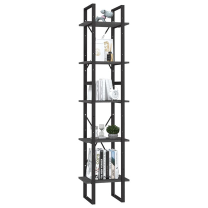 vidaXL Libreria a 5 Ripiani Grigia 40x30x175 cm in Legno di Pino