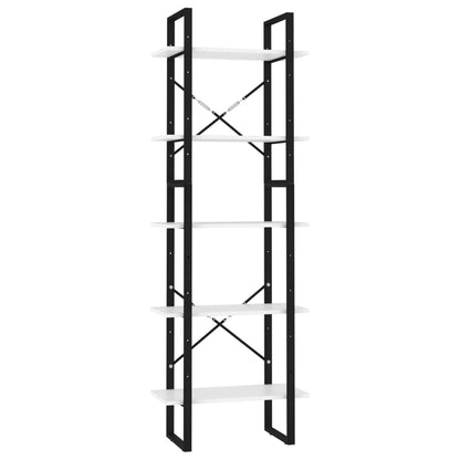 vidaXL Libreria a 5 Ripiani Bianca 60x30x175 cm in Legno Multistrato
