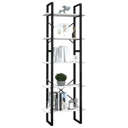 vidaXL Libreria a 5 Ripiani Bianca 60x30x175 cm in Legno di Pino