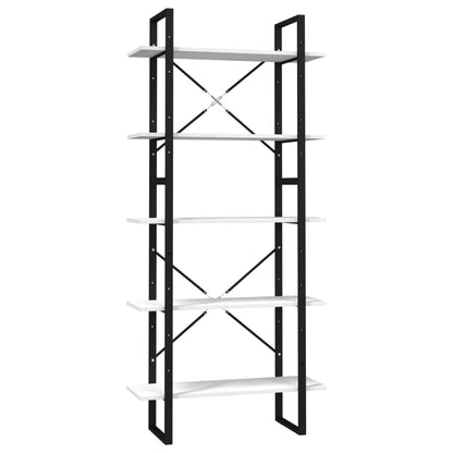 vidaXL Libreria a 5 Ripiani Bianca 80x30x175 cm in Legno di Pino