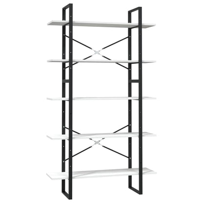 vidaXL Libreria a 5 Ripiani Bianca 100x30x175 cm in Legno di Pino