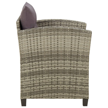vidaXL Sedia da Giardino con Cuscini in Polyrattan Grigio