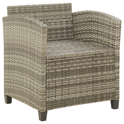 vidaXL Sedia da Giardino con Cuscini in Polyrattan Grigio