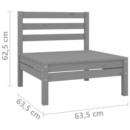 vidaXL Set Salotto da Giardino 5 pz in Legno Massello di Pino Grigio