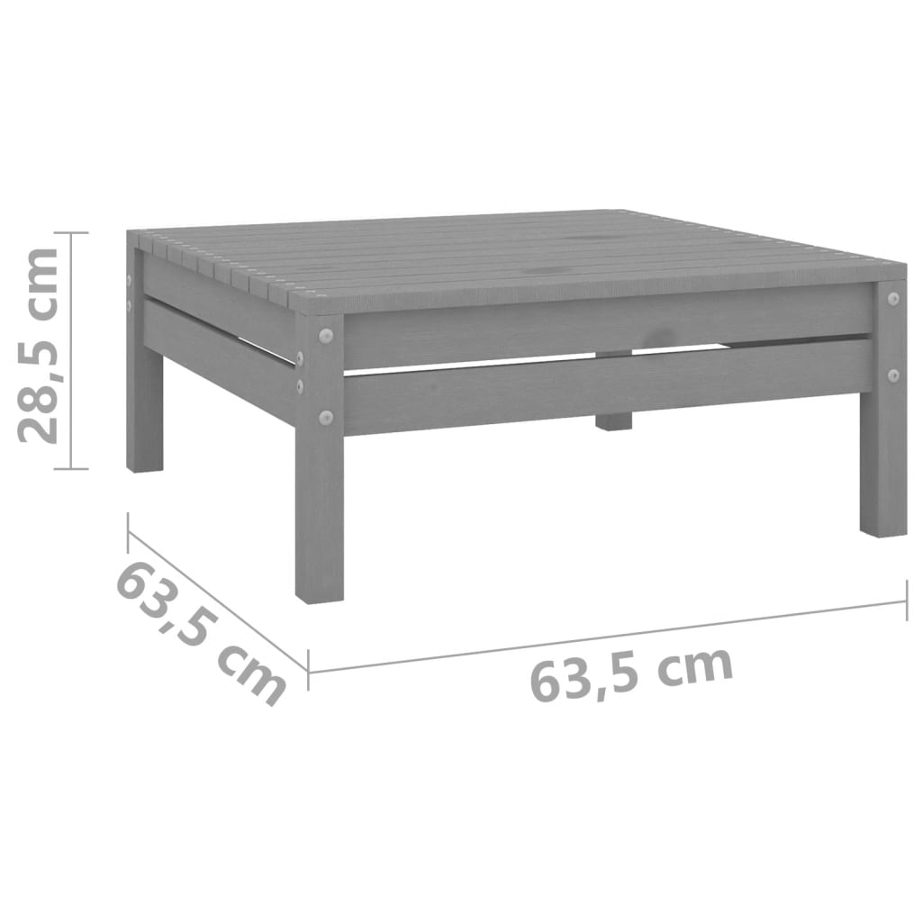 vidaXL Set Salotto da Giardino 5 pz in Legno Massello di Pino Grigio