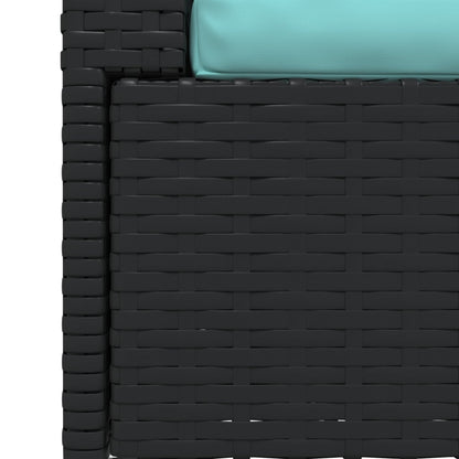 vidaXL Divano a 2 Posti con Cuscini in Polyrattan Nero