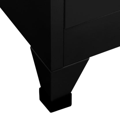 vidaXL Armadietto con Serratura Nero 90x45x180 cm in Acciaio