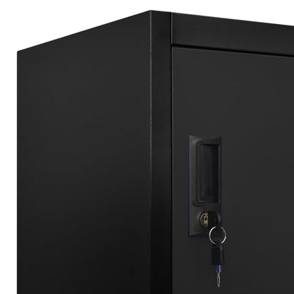 vidaXL Armadietto con Serratura Nero 90x45x180 cm in Acciaio