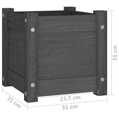 vidaXL Fioriera da Giardino Grigia 31x31x31 cm Legno Massello di Pino