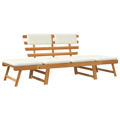 vidaXL Panca da Giardino con Cuscini 2-in-1 190 cm in Legno di Acacia