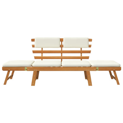 vidaXL Panca da Giardino con Cuscini 2-in-1 190 cm in Legno di Acacia
