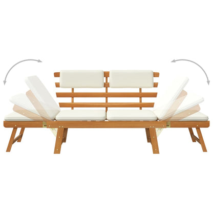 vidaXL Panca da Giardino con Cuscini 2-in-1 190 cm in Legno di Acacia
