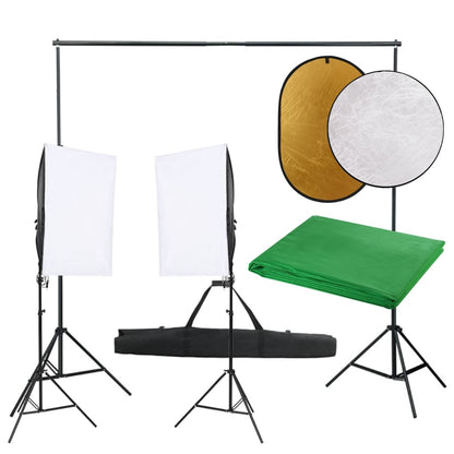 vidaXL Kit per Studio Fotografico con Set Luci, Fondale e Riflettore