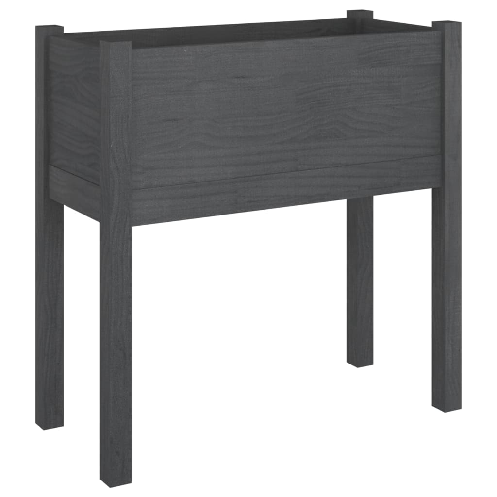 vidaXL Fioriera da Giardino Grigia 70x31x70 cm Legno Massello di Pino