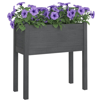 vidaXL Fioriera da Giardino Grigia 70x31x70 cm Legno Massello di Pino
