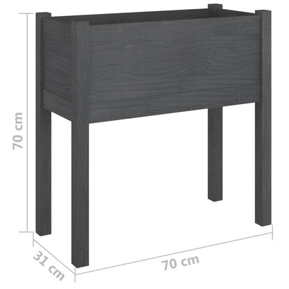 vidaXL Fioriera da Giardino Grigia 70x31x70 cm Legno Massello di Pino