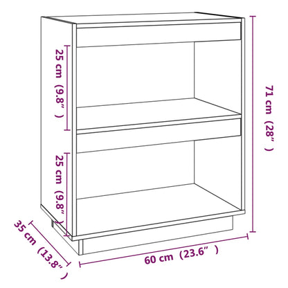 vidaXL Libreria 60x35x71 cm in Legno Massello di Pino