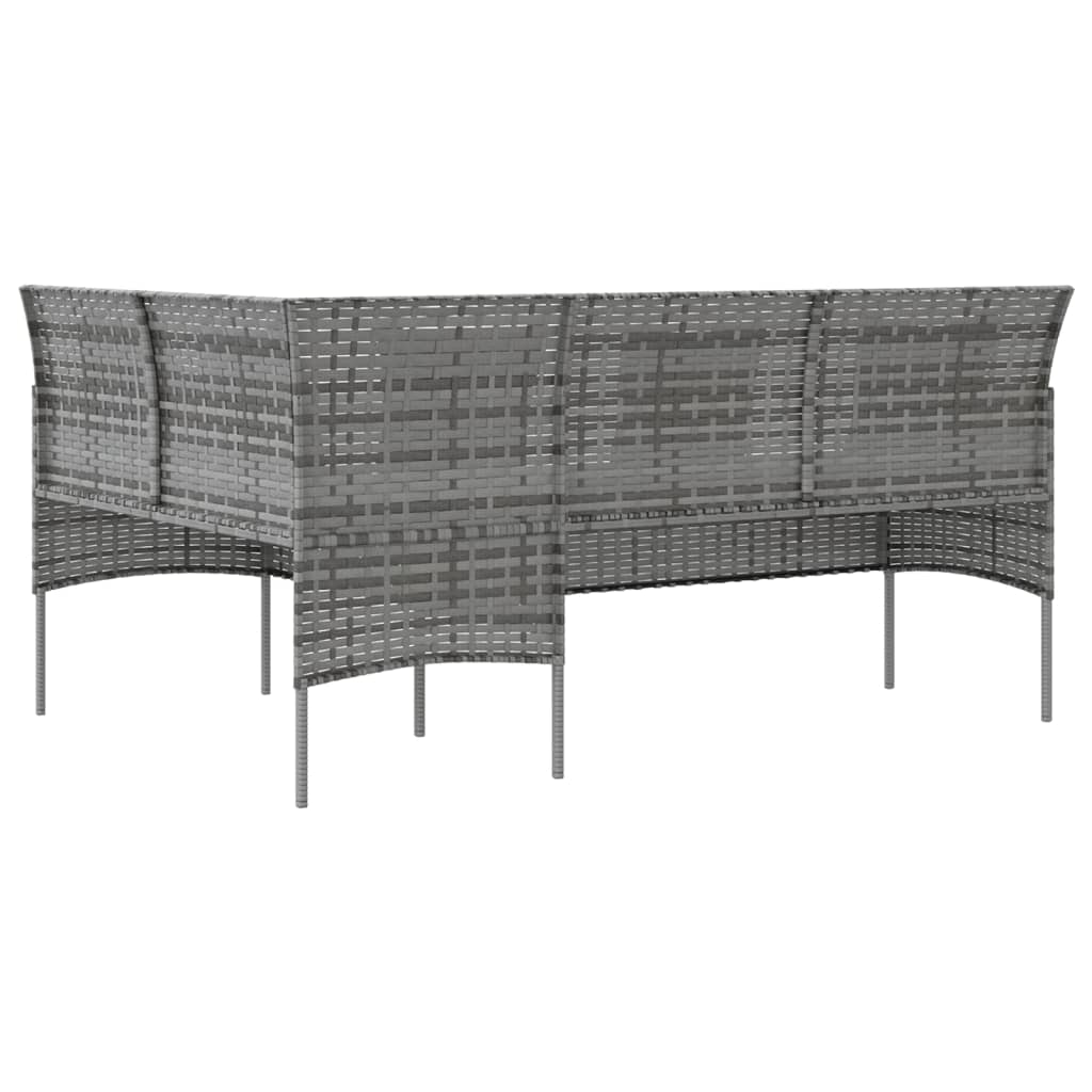 vidaXL Divano a Forma di L con Cuscini in Polyrattan Grigio