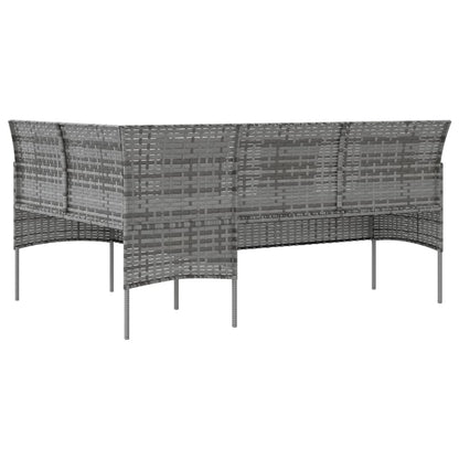 vidaXL Divano a Forma di L con Cuscini in Polyrattan Grigio