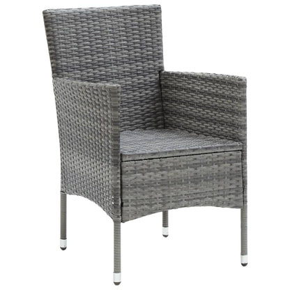 vidaXL Set da Pranzo per Giardino 3 pz con Cuscini Polyrattan Grigio