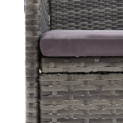 vidaXL Set da Pranzo per Giardino 3 pz con Cuscini Polyrattan Grigio