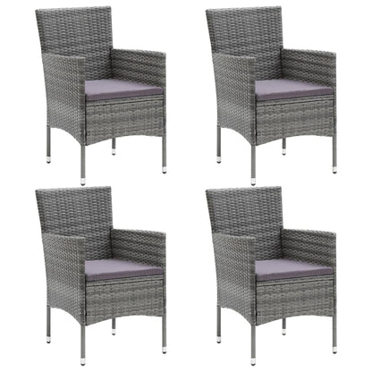 vidaXL Set da Pranzo per Giardino 5 pz con Cuscini Polyrattan Grigio