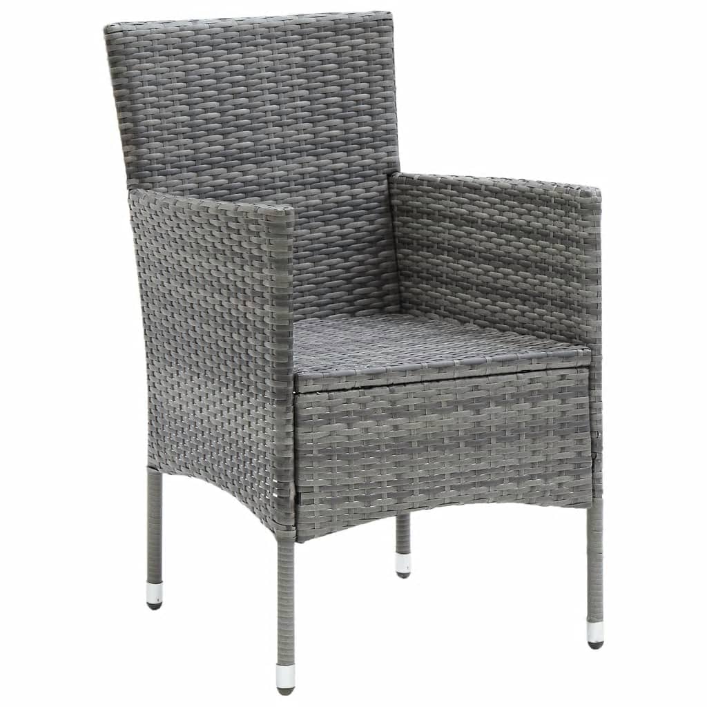 vidaXL Set da Pranzo per Giardino 5 pz con Cuscini Polyrattan Grigio