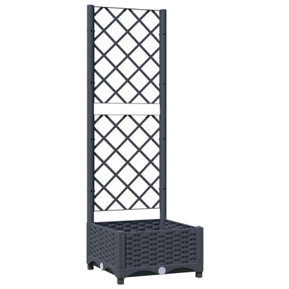 vidaXL Fioriera da Giardino e Graticcio Grigio Blu 40x40x121,5 cm PP