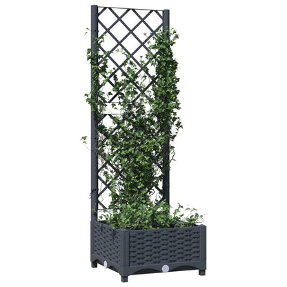vidaXL Fioriera da Giardino e Graticcio Grigio Blu 40x40x121,5 cm PP
