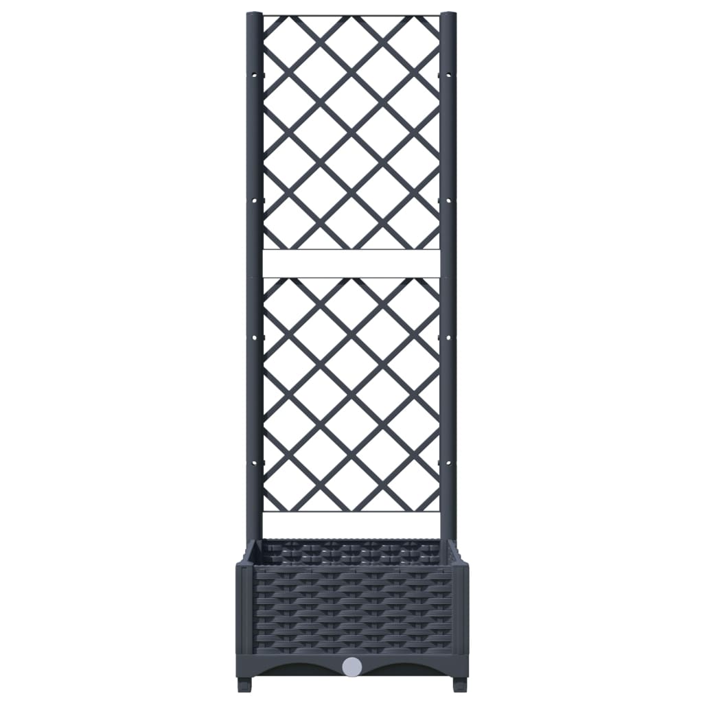 vidaXL Fioriera da Giardino e Graticcio Grigio Blu 40x40x121,5 cm PP