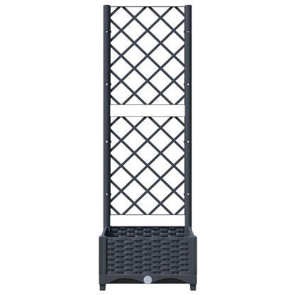 vidaXL Fioriera da Giardino e Graticcio Grigio Blu 40x40x121,5 cm PP