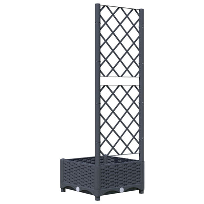 vidaXL Fioriera da Giardino e Graticcio Grigio Blu 40x40x121,5 cm PP