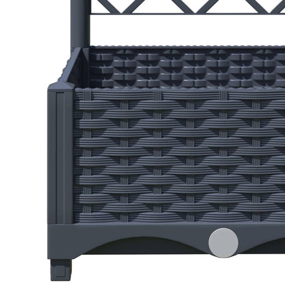 vidaXL Fioriera da Giardino e Graticcio Grigio Blu 40x40x121,5 cm PP