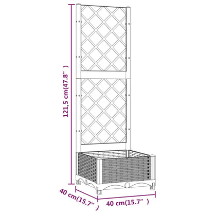 vidaXL Fioriera da Giardino e Graticcio Grigio Blu 40x40x121,5 cm PP