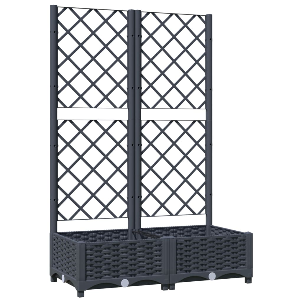 vidaXL Fioriera da Giardino e Graticcio Grigio Blu 80x40x121,5 cm PP VIDAXL