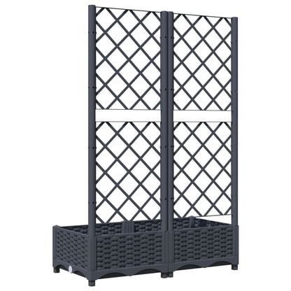 vidaXL Fioriera da Giardino e Graticcio Grigio Blu 80x40x121,5 cm PP VIDAXL
