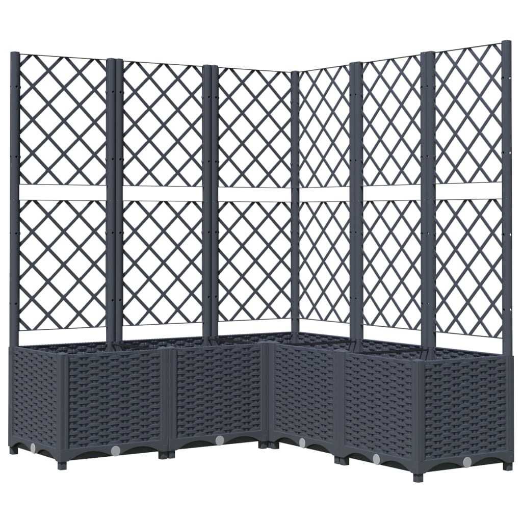 vidaXL Fioriera da Giardino Graticcio Grigio Blu 120x120x136cm PP